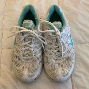 white/teal nikes